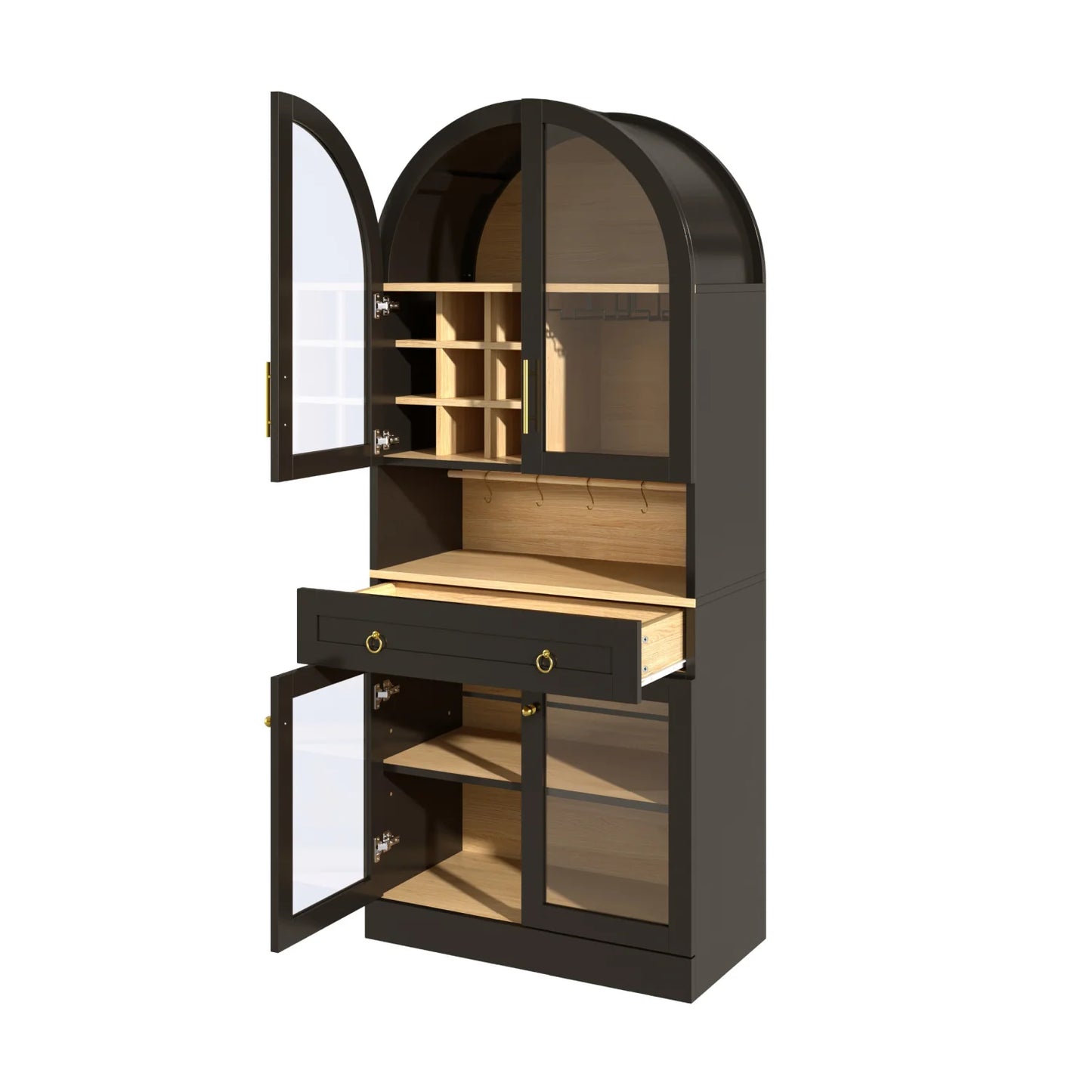 Luxury Modern Black Bar Cabinet European Style for Villa