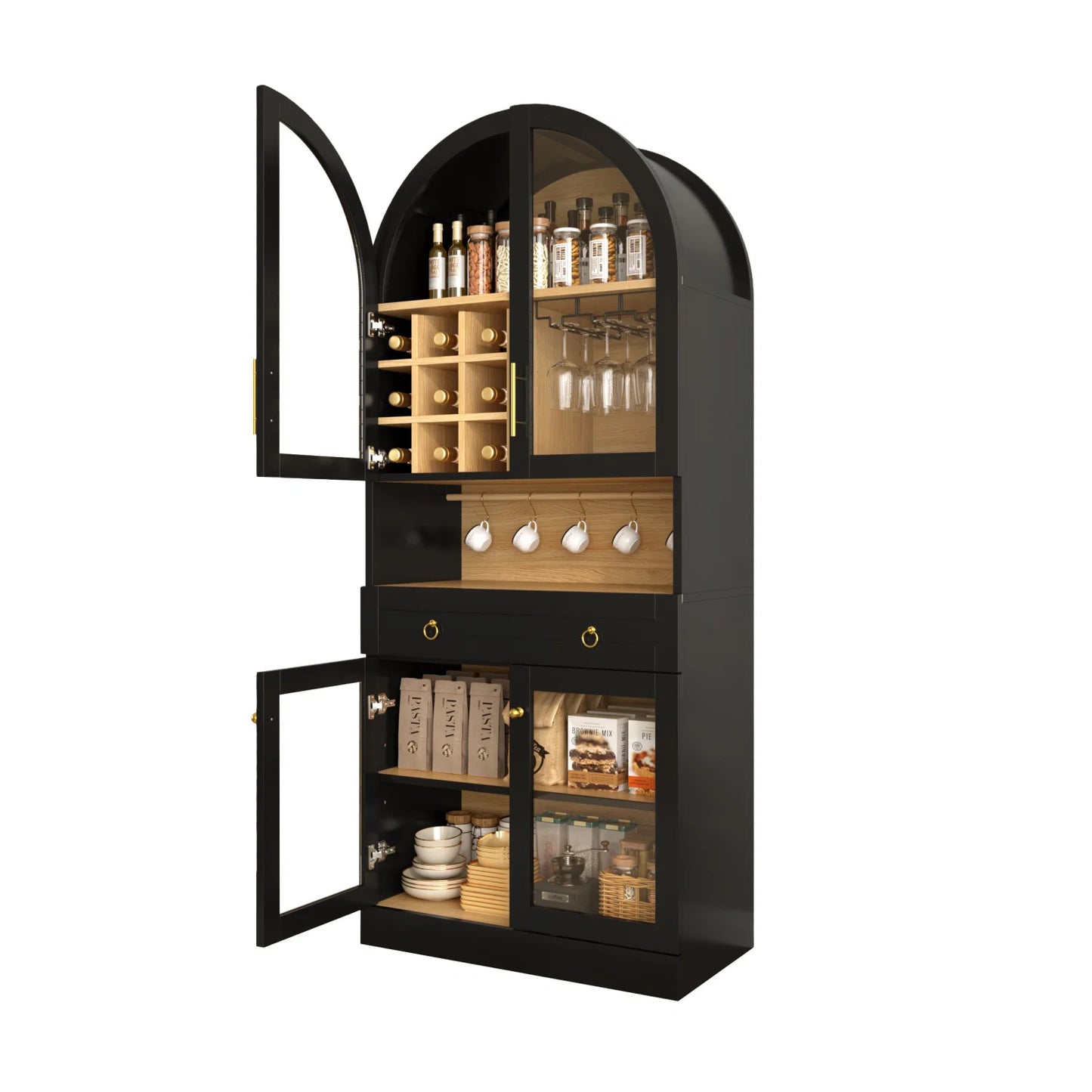 Luxury Modern Black Bar Cabinet European Style for Villa