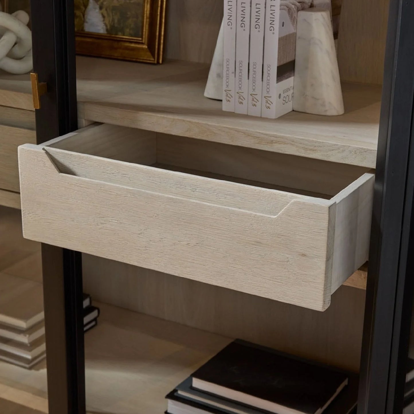 Luxury Modern Black Birch Display Cabinet European Style for Villa