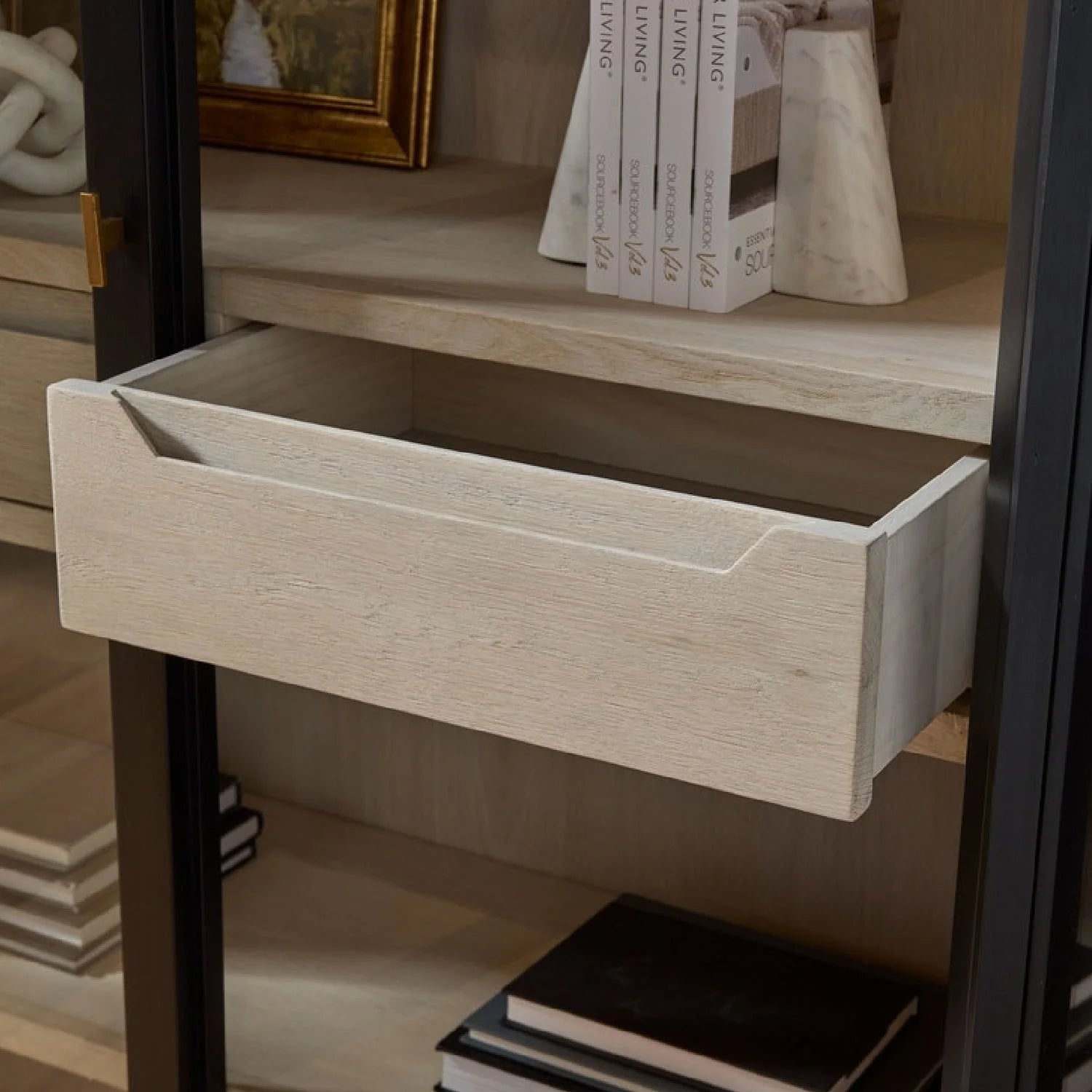 Luxury Modern Black Birch Display Cabinet European Style for Villa