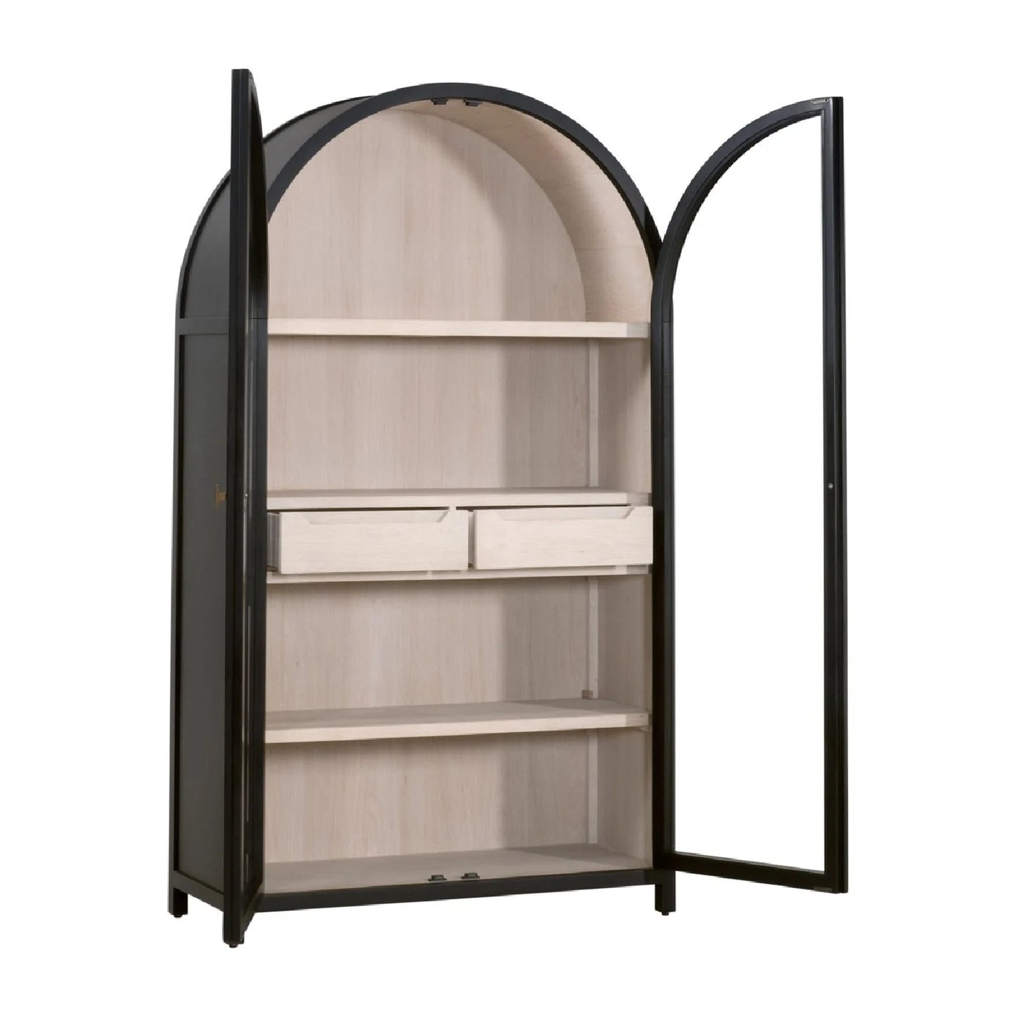 Luxury Modern Black Birch Display Cabinet European Style for Villa