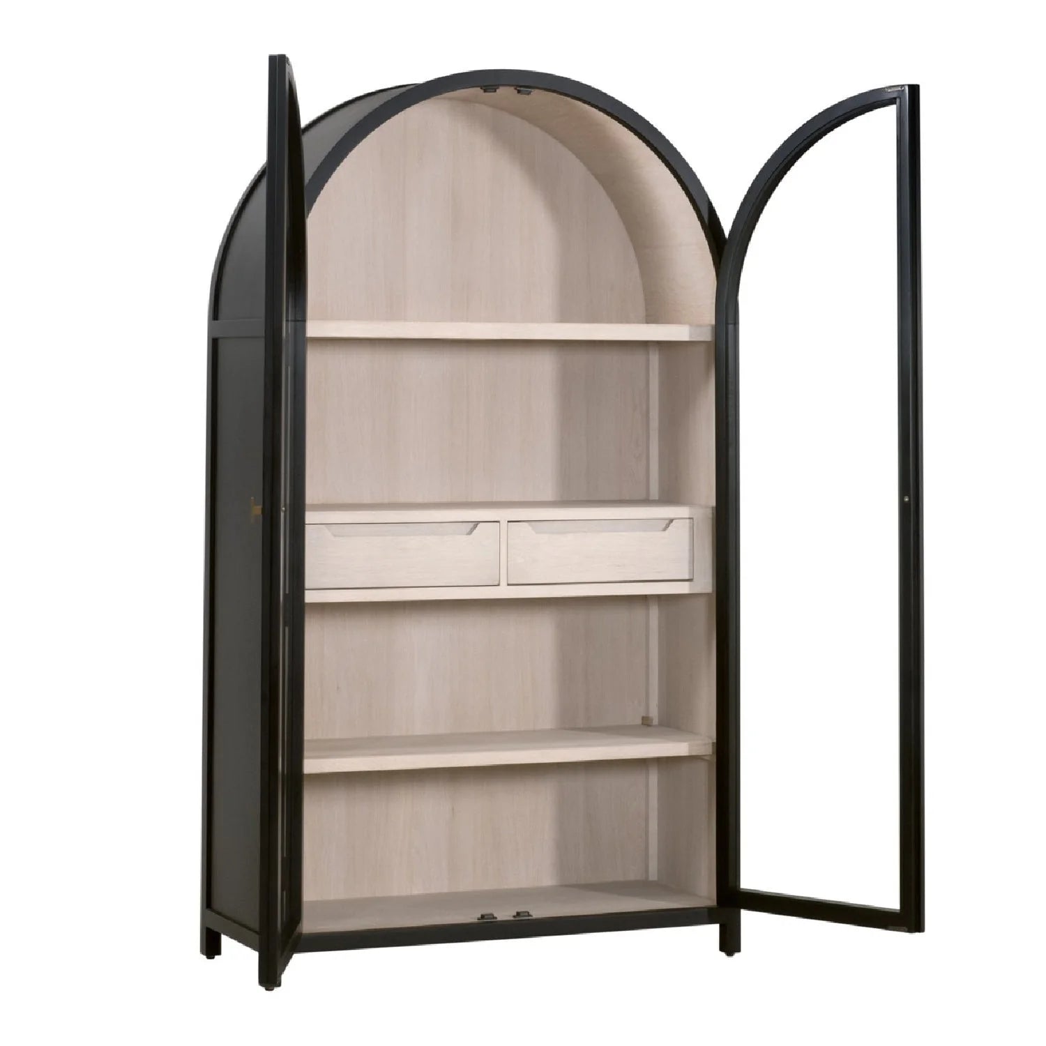 Luxury Modern Black Birch Display Cabinet European Style for Villa