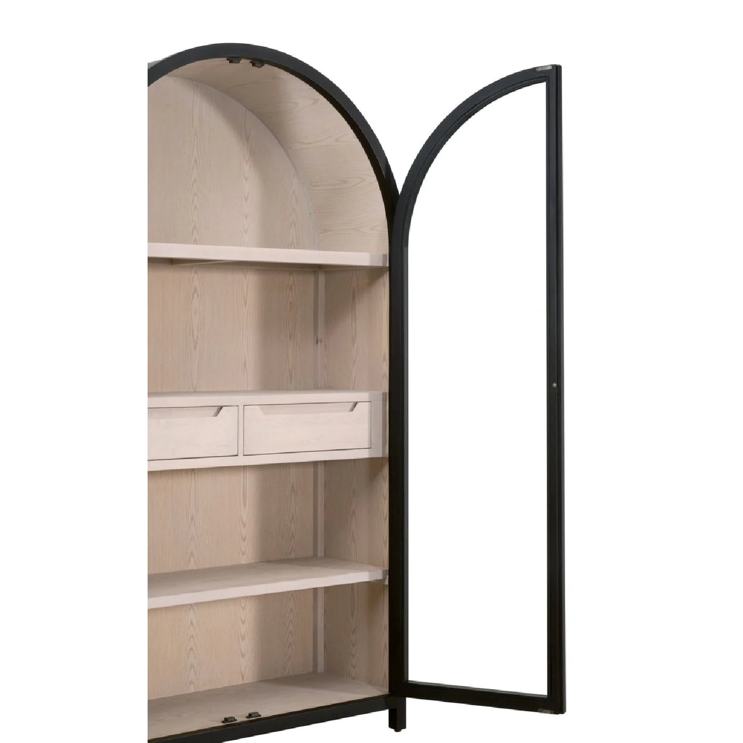 Luxury Modern Black Birch Display Cabinet European Style for Villa