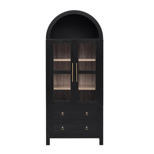 Luxury Modern Black Glass Cabinet European Style for Villa