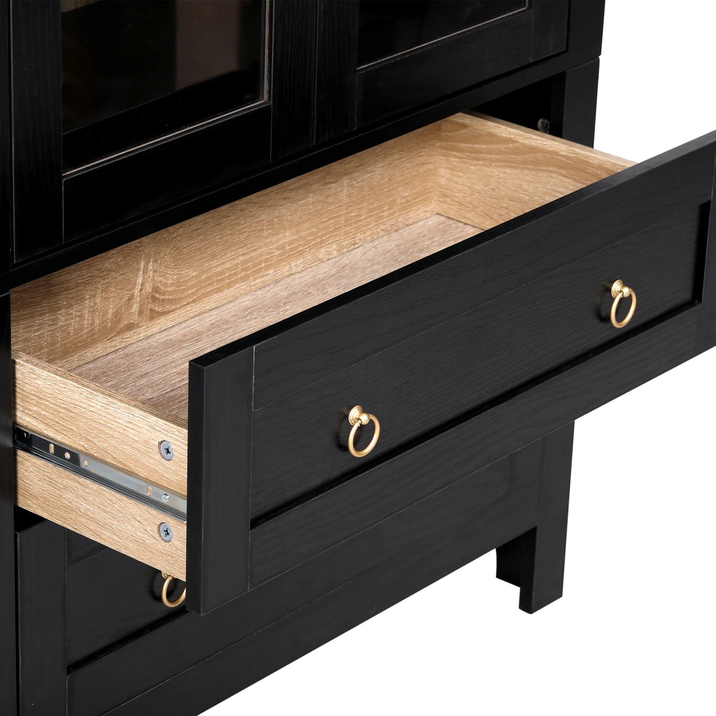 Luxury Modern Black Glass Cabinet European Style for Villa