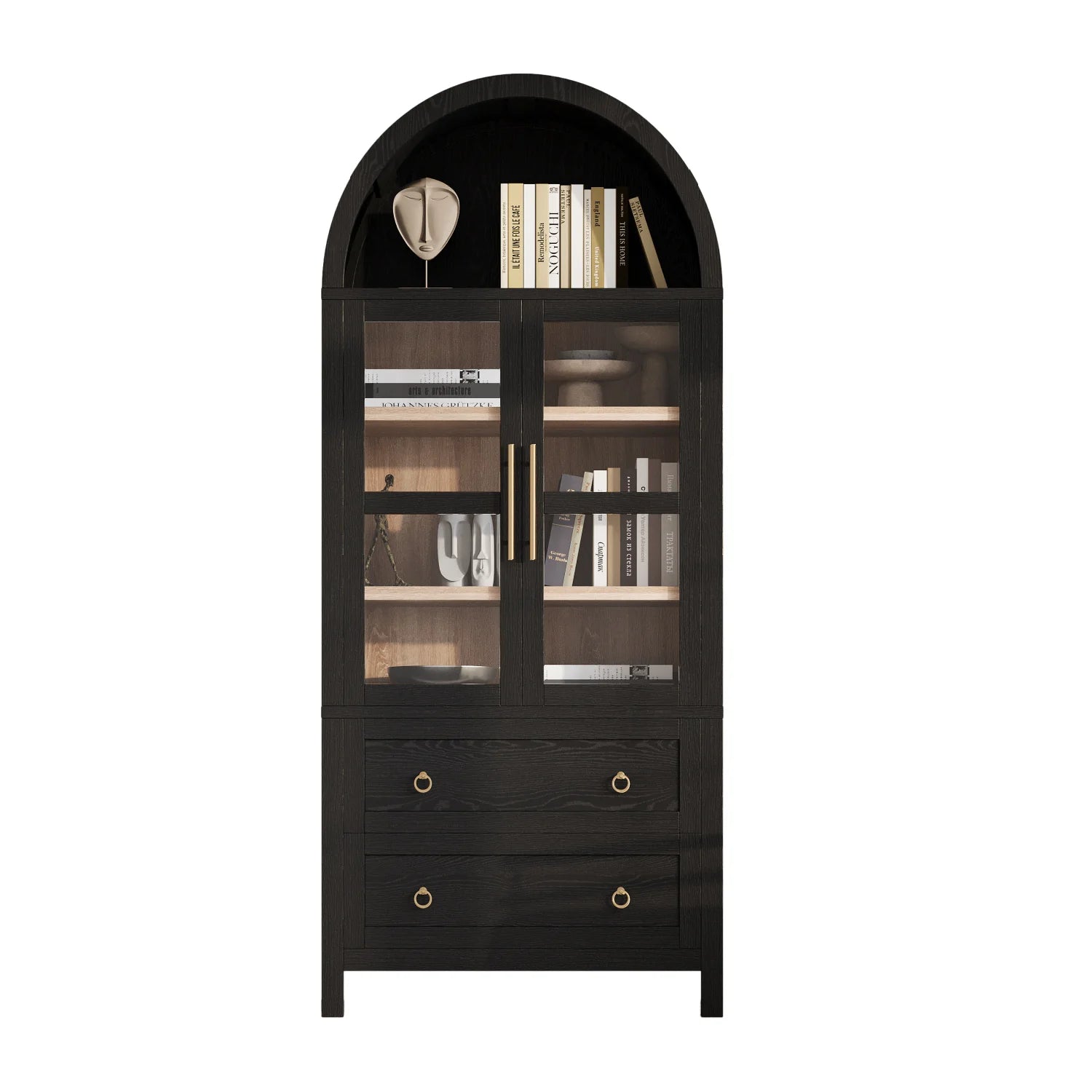 Luxury Modern Black Glass Cabinet European Style for Villa