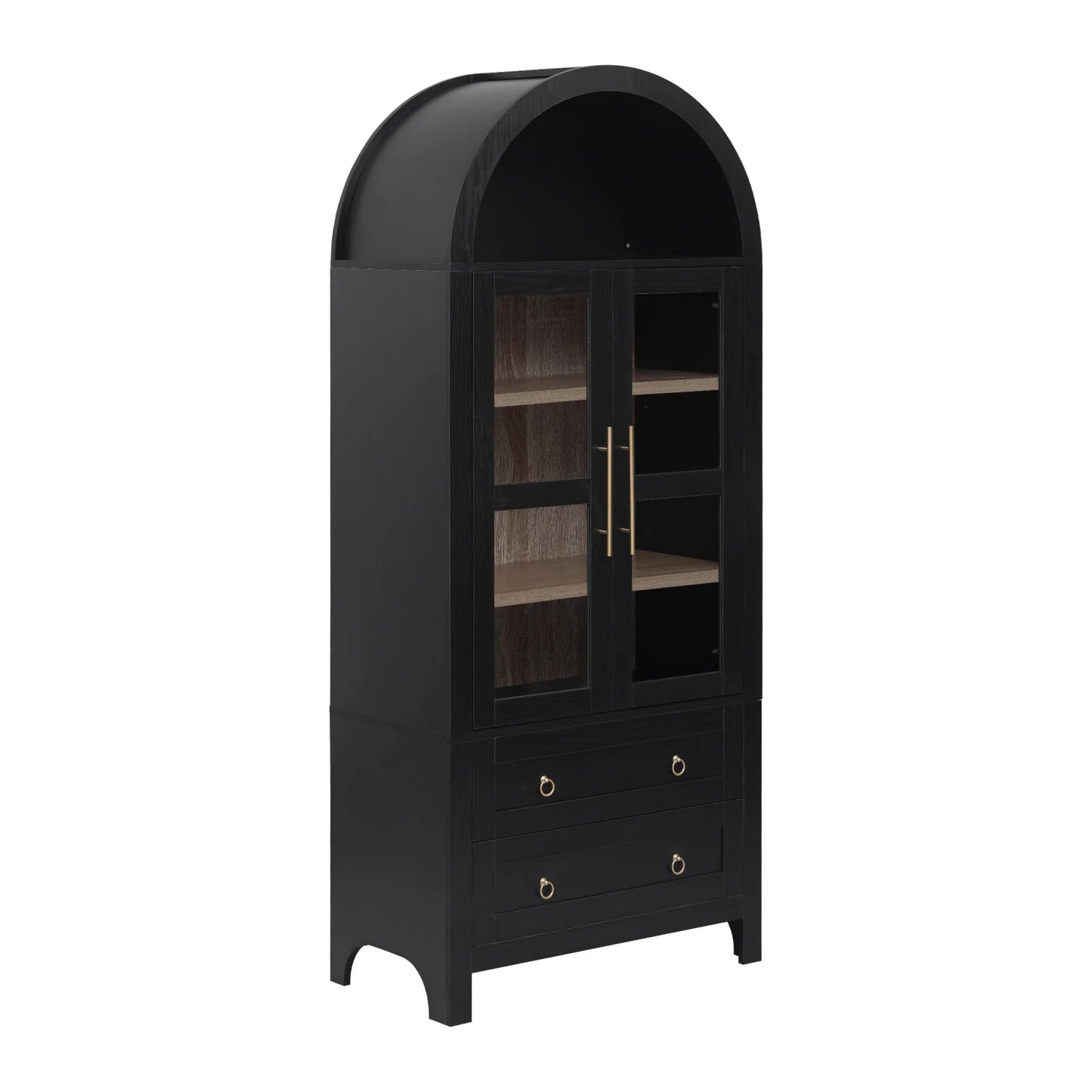 Luxury Modern Black Glass Cabinet European Style for Villa