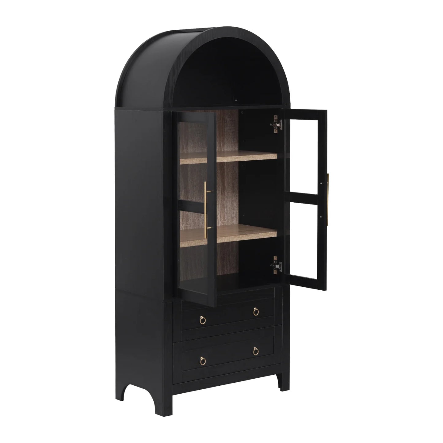 Luxury Modern Black Glass Cabinet European Style for Villa