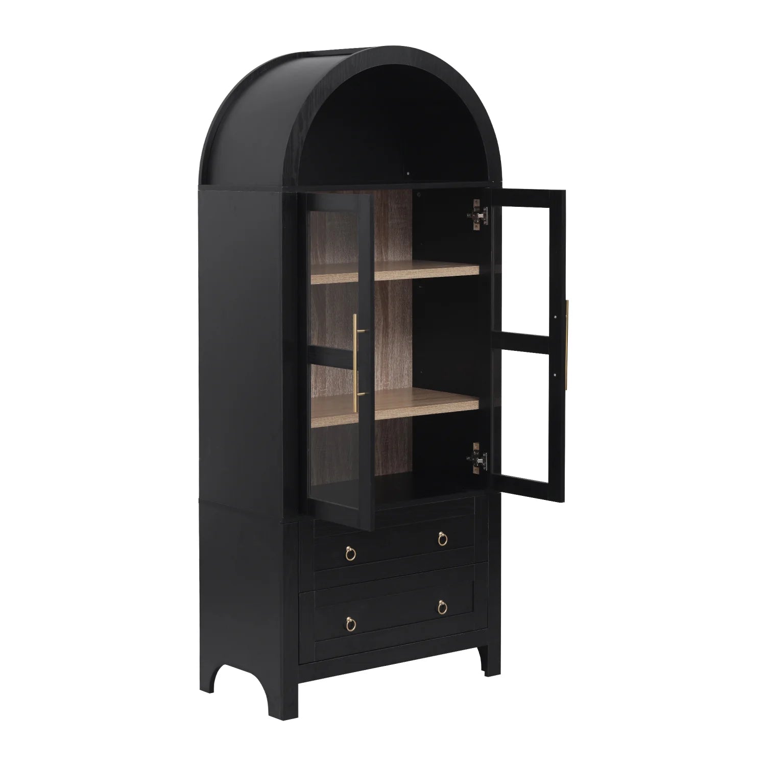 Luxury Modern Black Glass Cabinet European Style for Villa