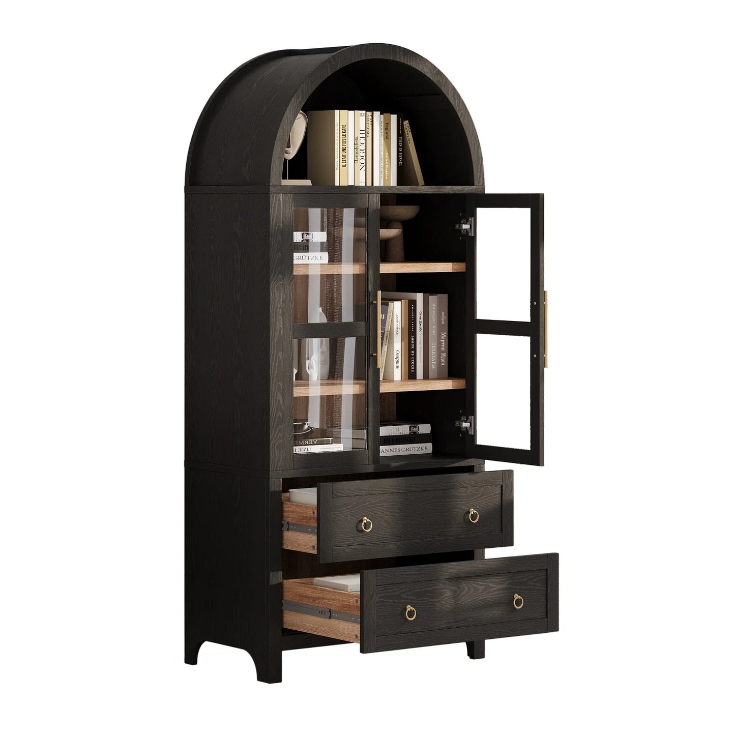 Luxury Modern Black Glass Cabinet European Style for Villa