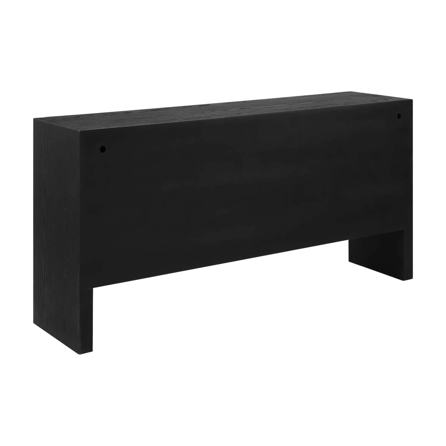 Luxury Modern Black Grasscloth 4-Door Cabinet European Style for Villa