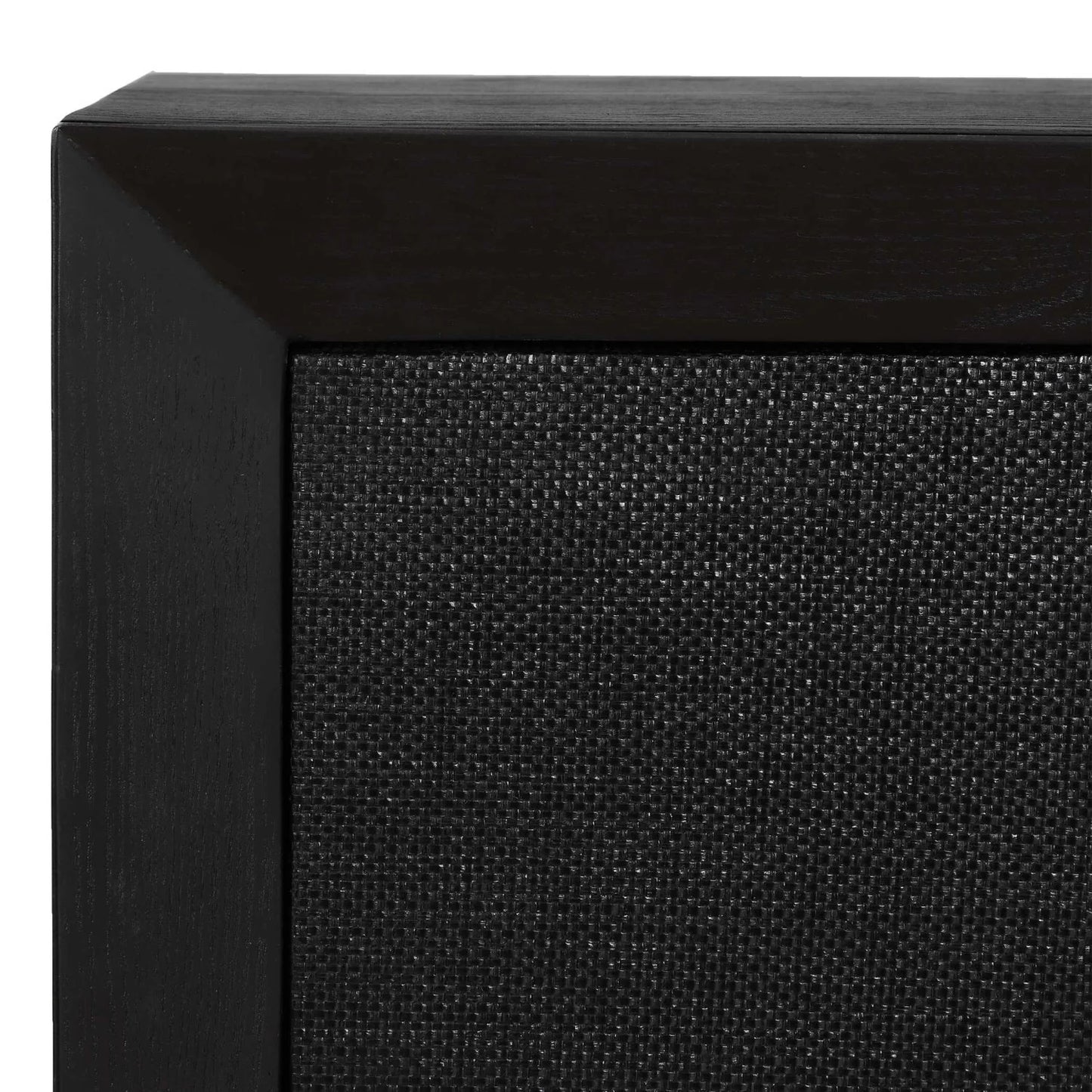Luxury Modern Black Grasscloth 4-Door Cabinet European Style for Villa