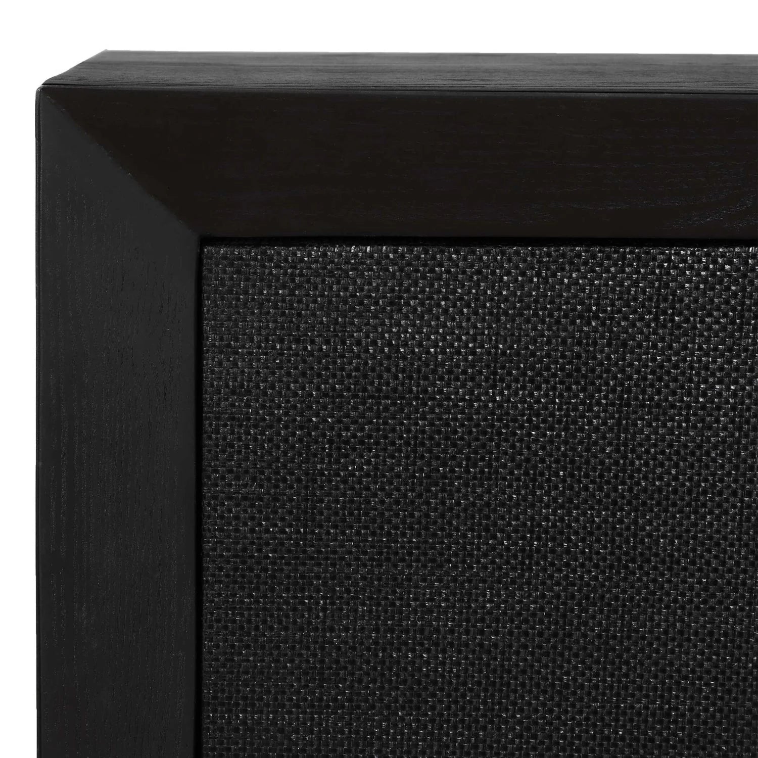 Luxury Modern Black Grasscloth 4-Door Cabinet European Style for Villa
