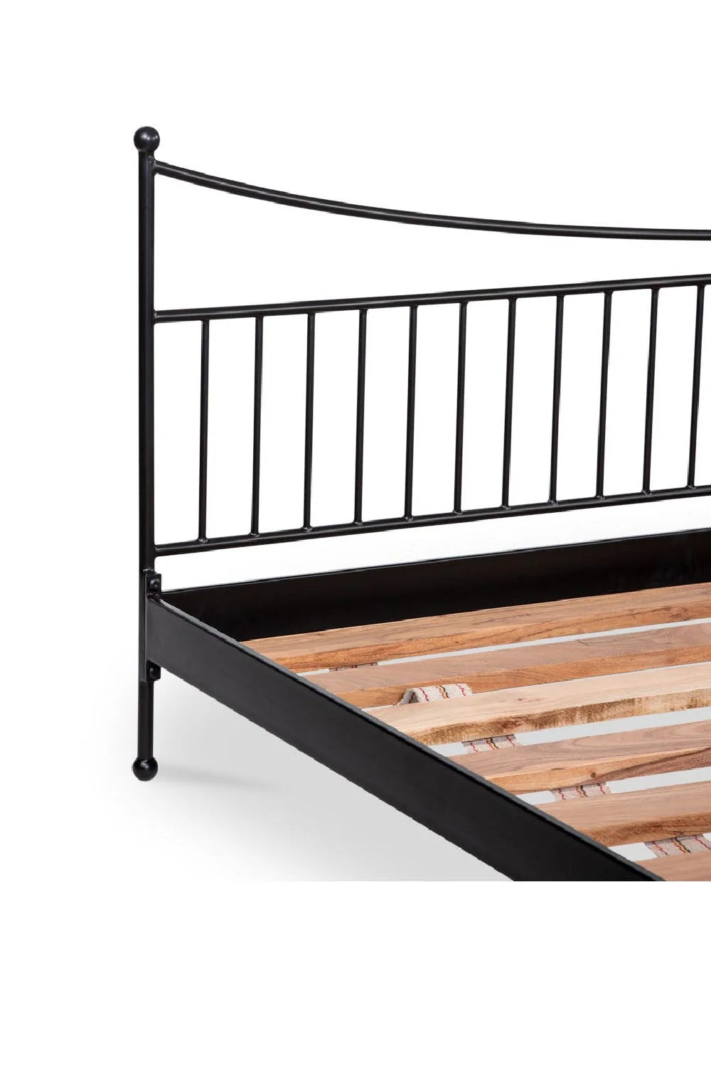 Luxury Modern Black Iron Bed European Style for Villa
