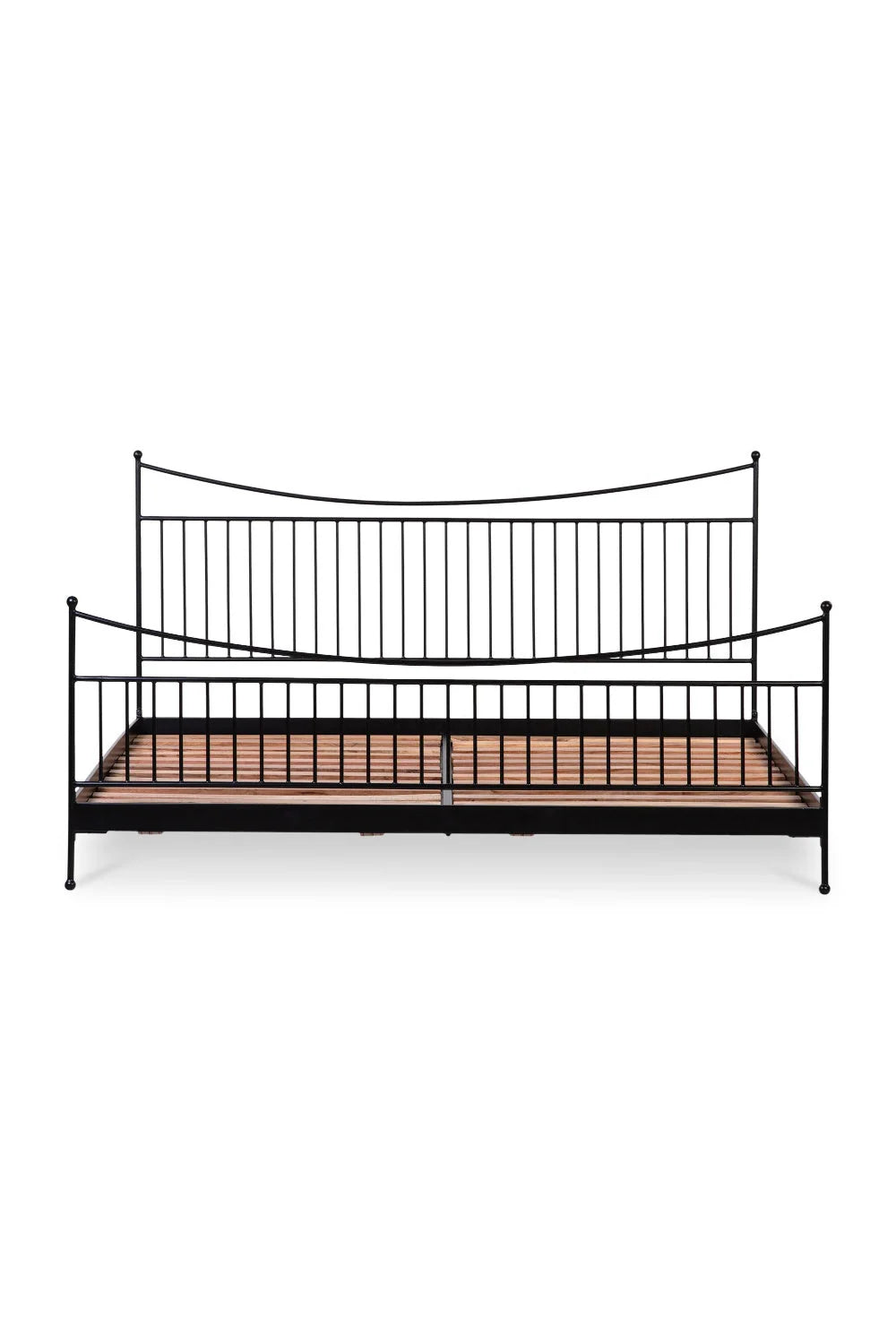 Luxury Modern Black Iron Bed European Style for Villa