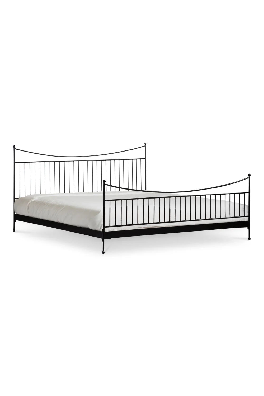 Luxury Modern Black Iron Bed European Style for Villa