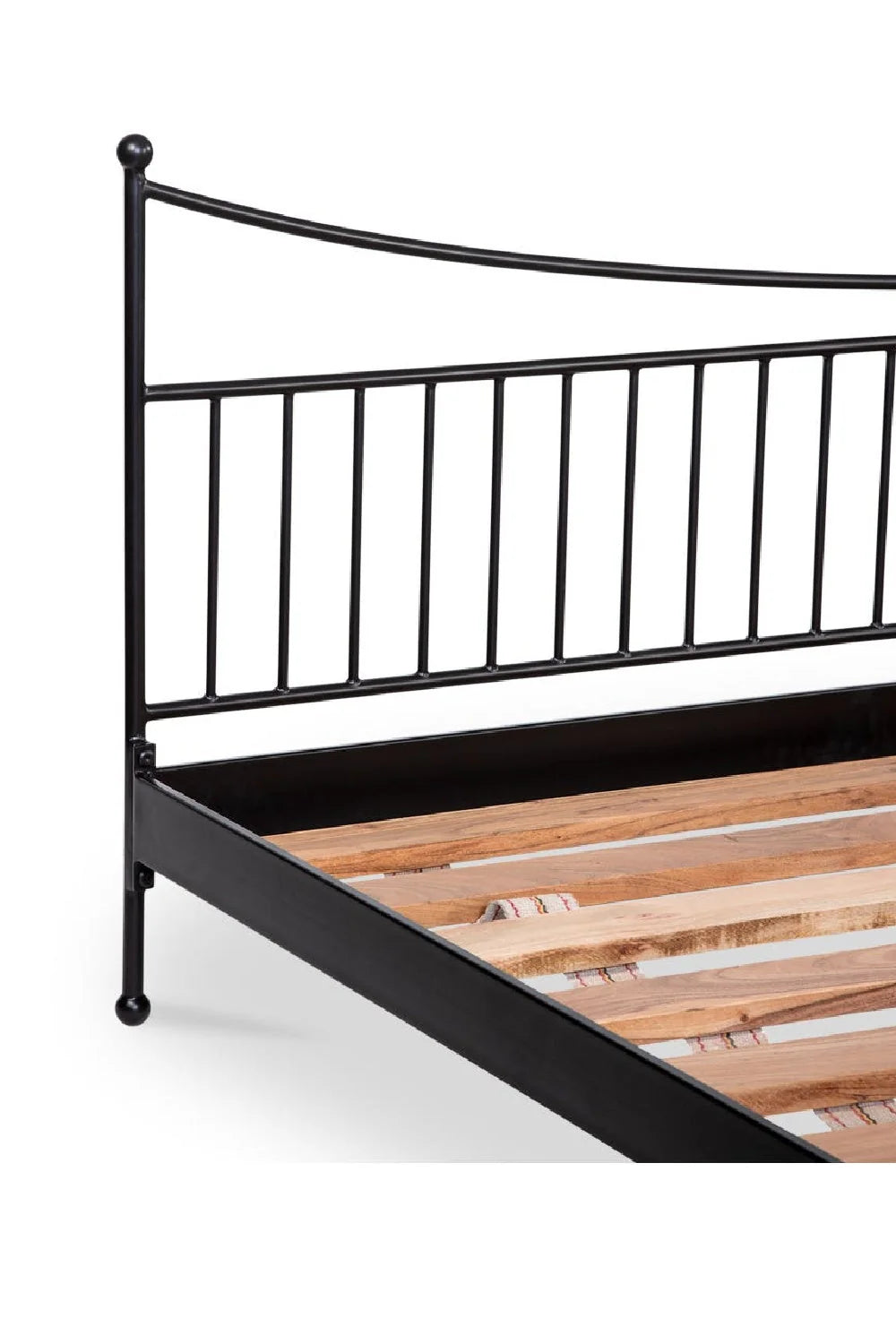 Luxury Modern Black Iron Bed European Style for Villa