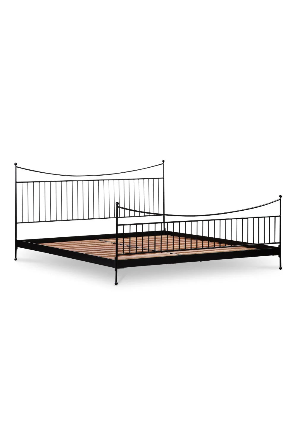 Luxury Modern Black Iron Bed European Style for Villa