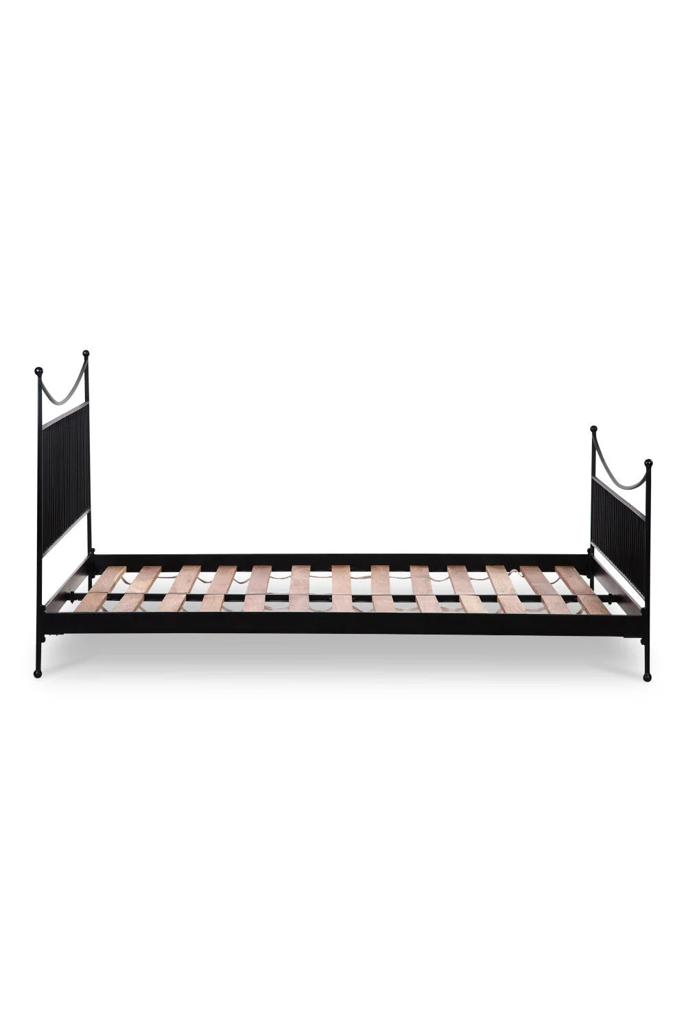 Luxury Modern Black Iron Bed European Style for Villa
