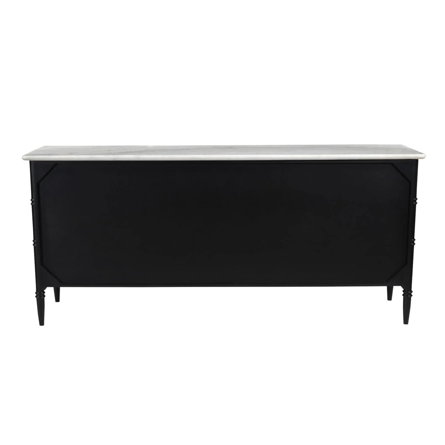 Luxury Modern Black Marble 6-Drawer Chest European Style for Villa