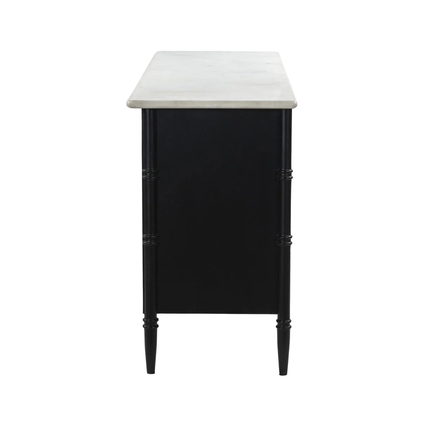 Luxury Modern Black Marble 6-Drawer Chest European Style for Villa