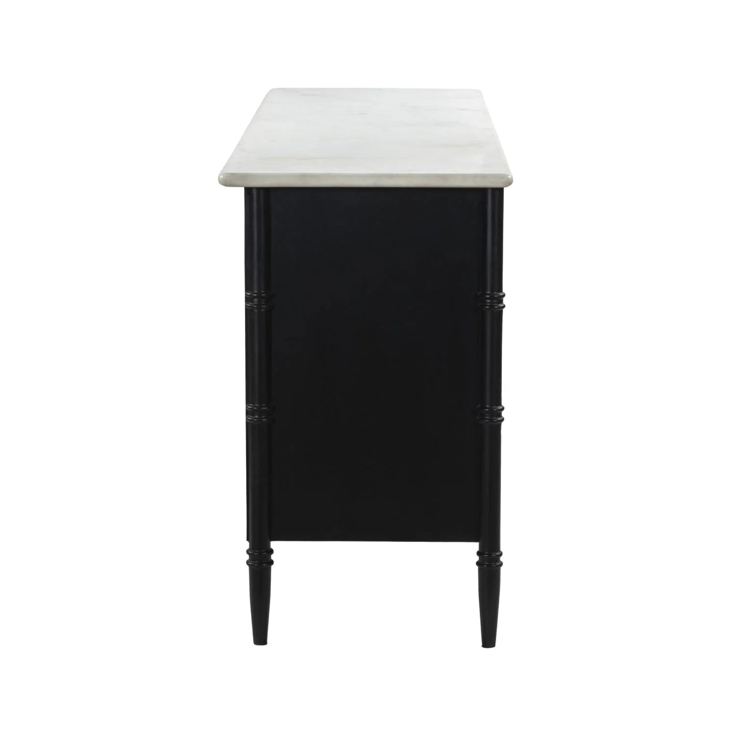 Luxury Modern Black Marble 6-Drawer Chest European Style for Villa
