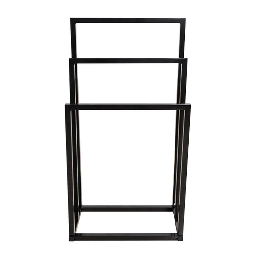 Luxury Modern Black Metal Towel Rack European Style for Villa