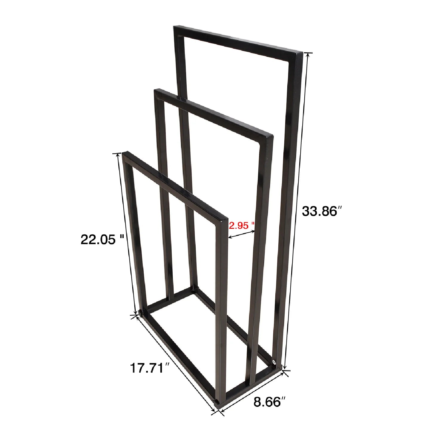 Luxury Modern Black Metal Towel Rack European Style for Villa