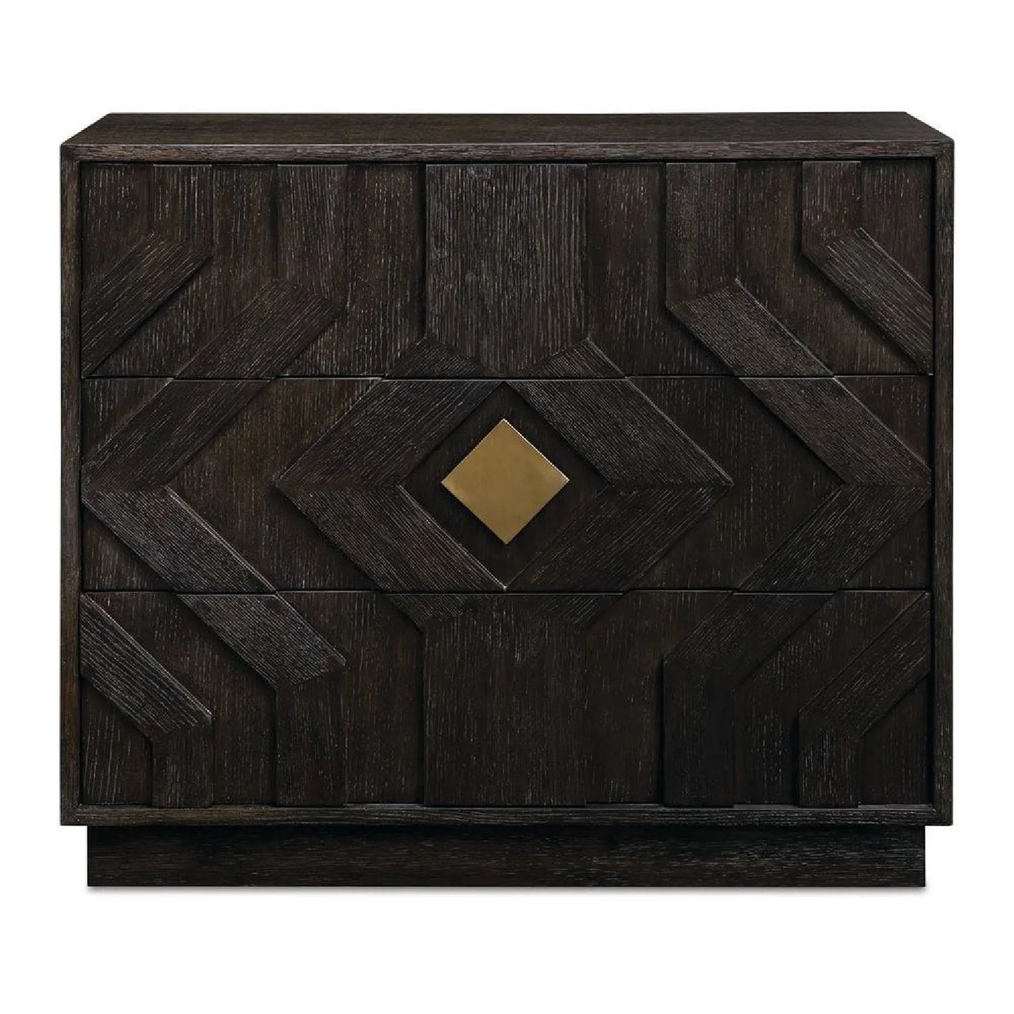 Luxury Modern Black Oak 3-Drawer Chest European Style for Villa