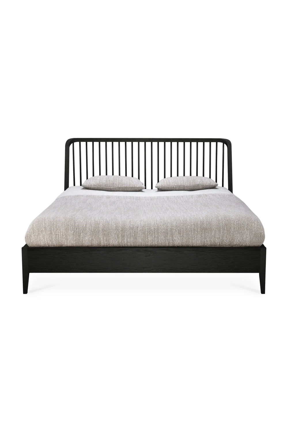 Luxury Modern Black Oak Bed European Style for Villa