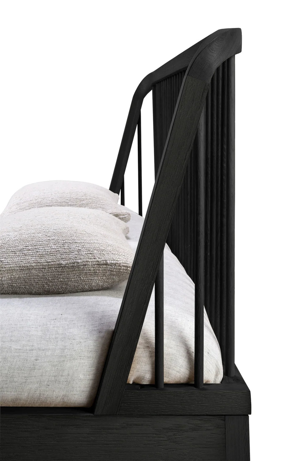 Luxury Modern Black Oak Bed European Style for Villa