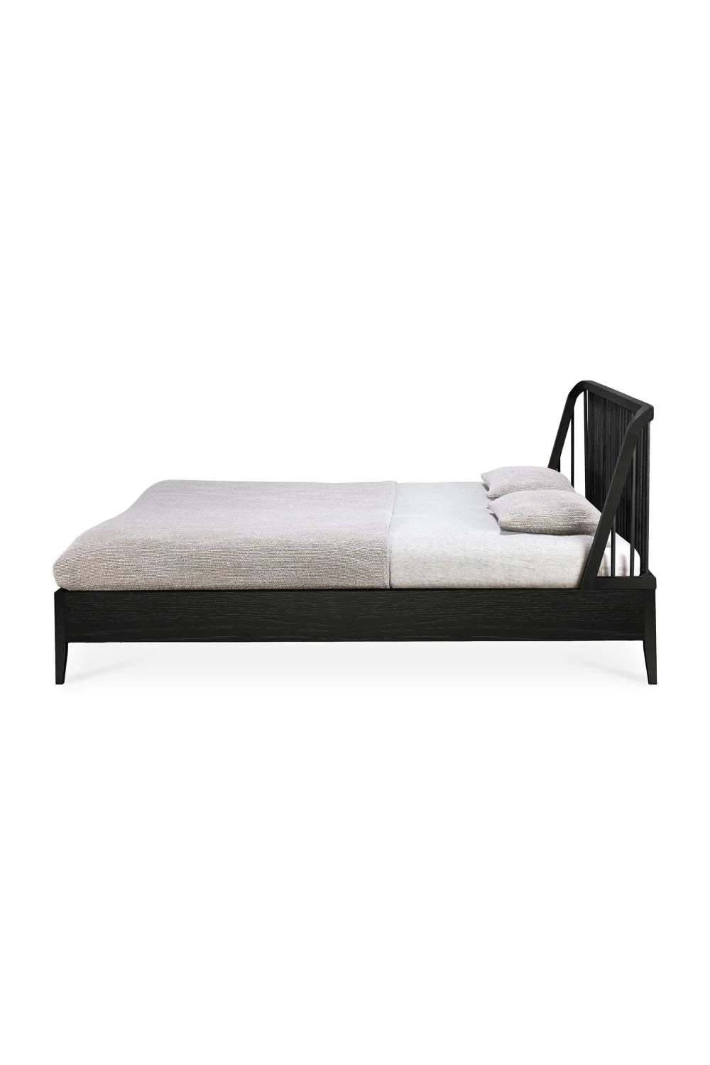 Luxury Modern Black Oak Bed European Style for Villa