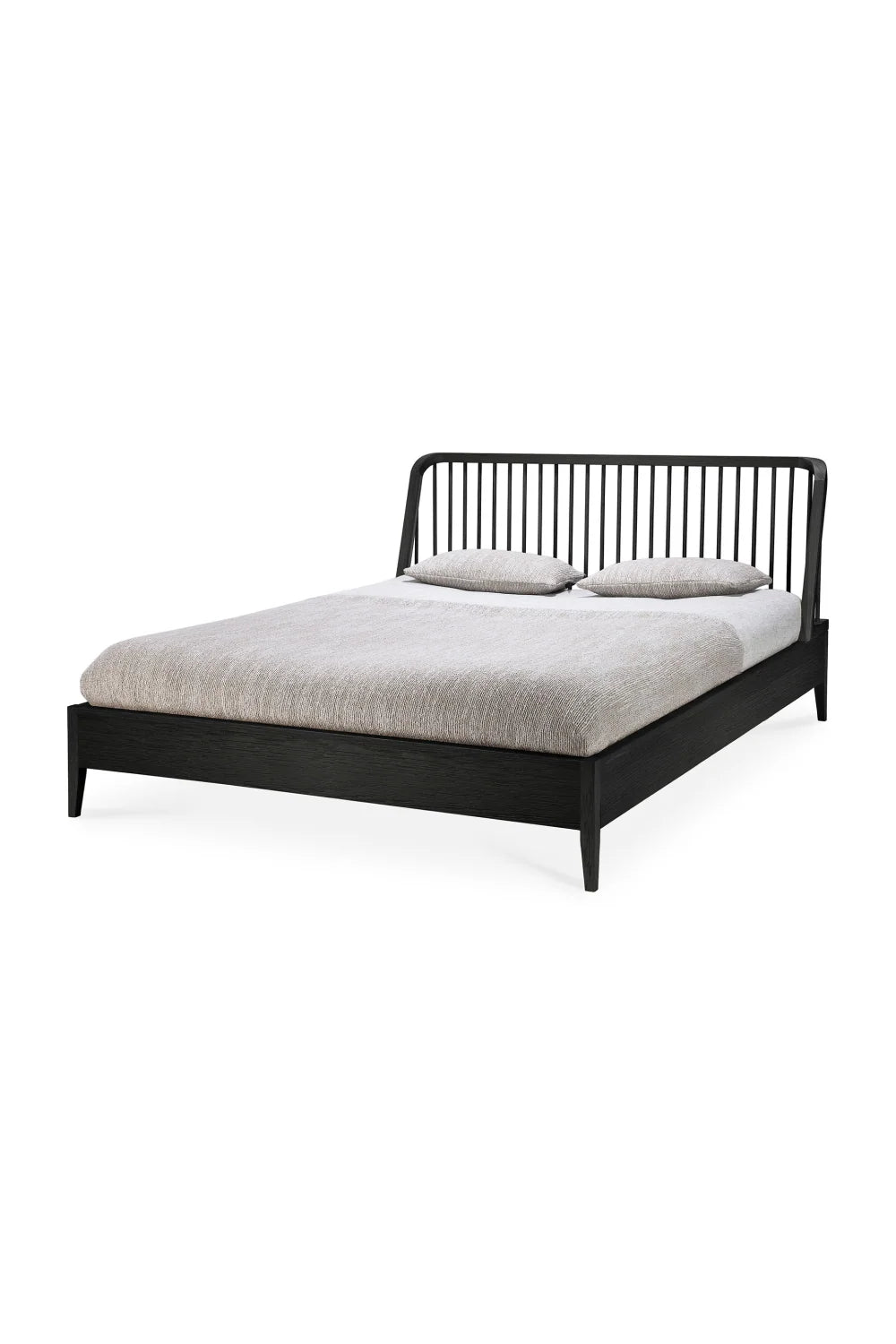 Luxury Modern Black Oak Bed European Style for Villa