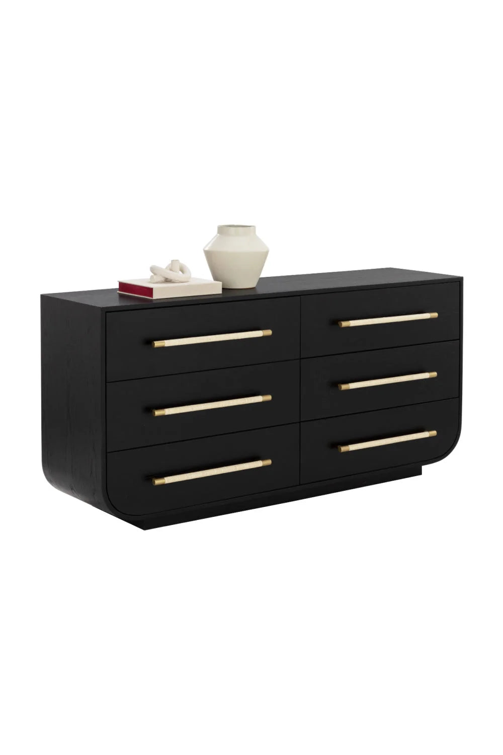 Luxury Modern Black Oak Dresser European Style for Villa