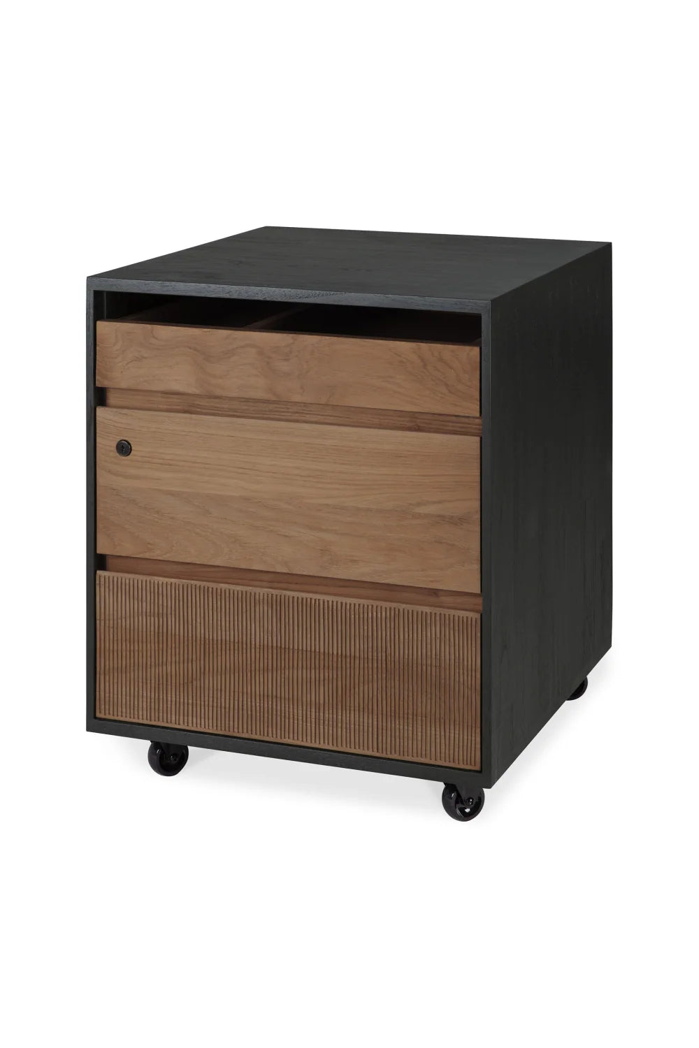 Luxury Modern Black Teak Drawer Unit European Style for Villa