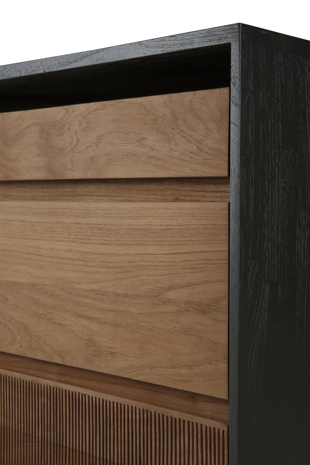 Luxury Modern Black Teak Drawer Unit European Style for Villa