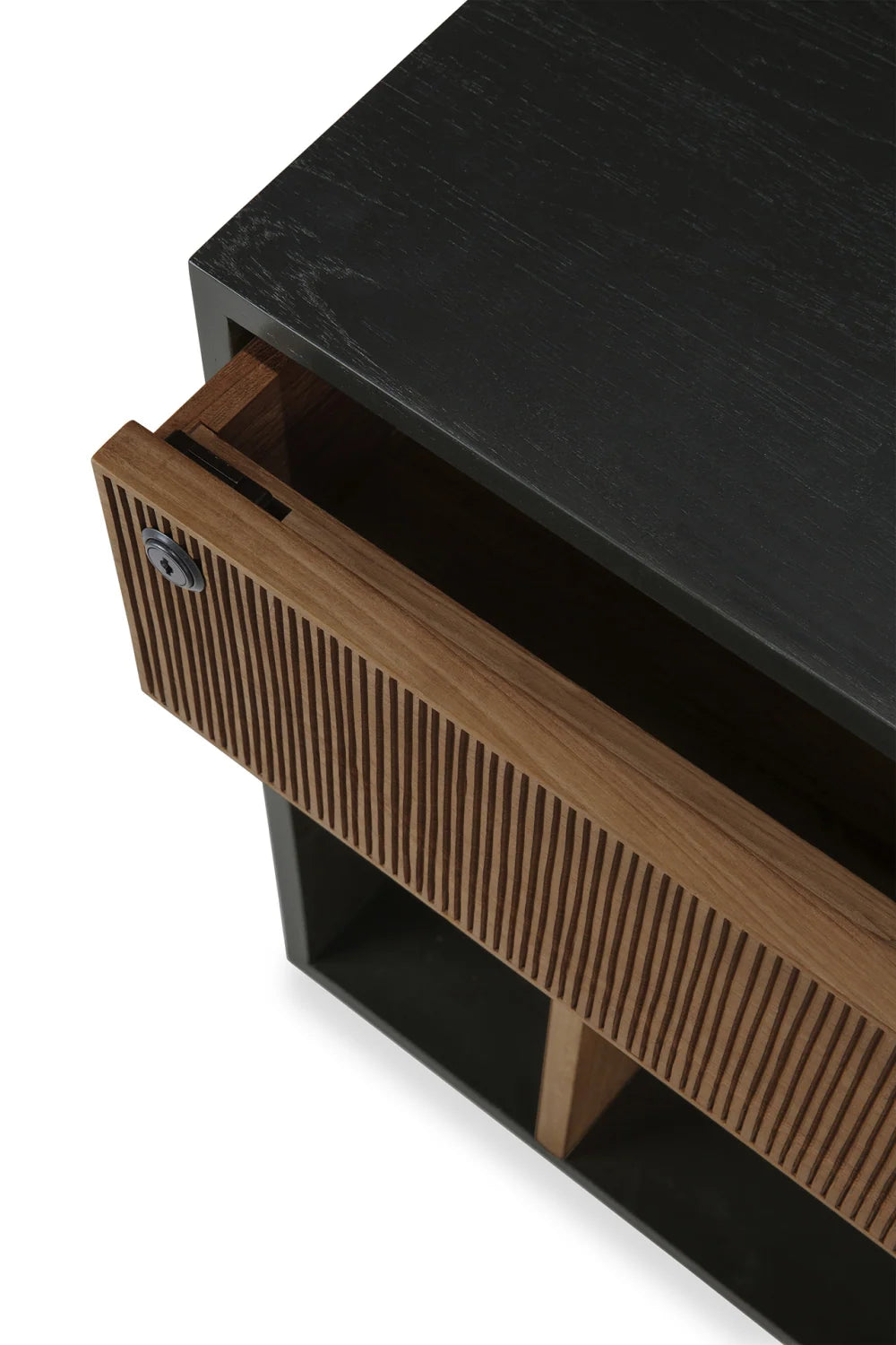 Luxury Modern Black Teak Drawer Unit European Style for Villa