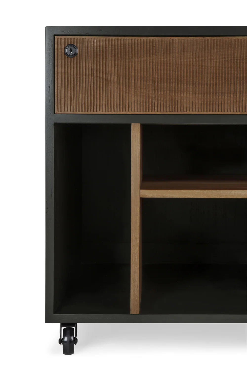 Luxury Modern Black Teak Drawer Unit European Style for Villa