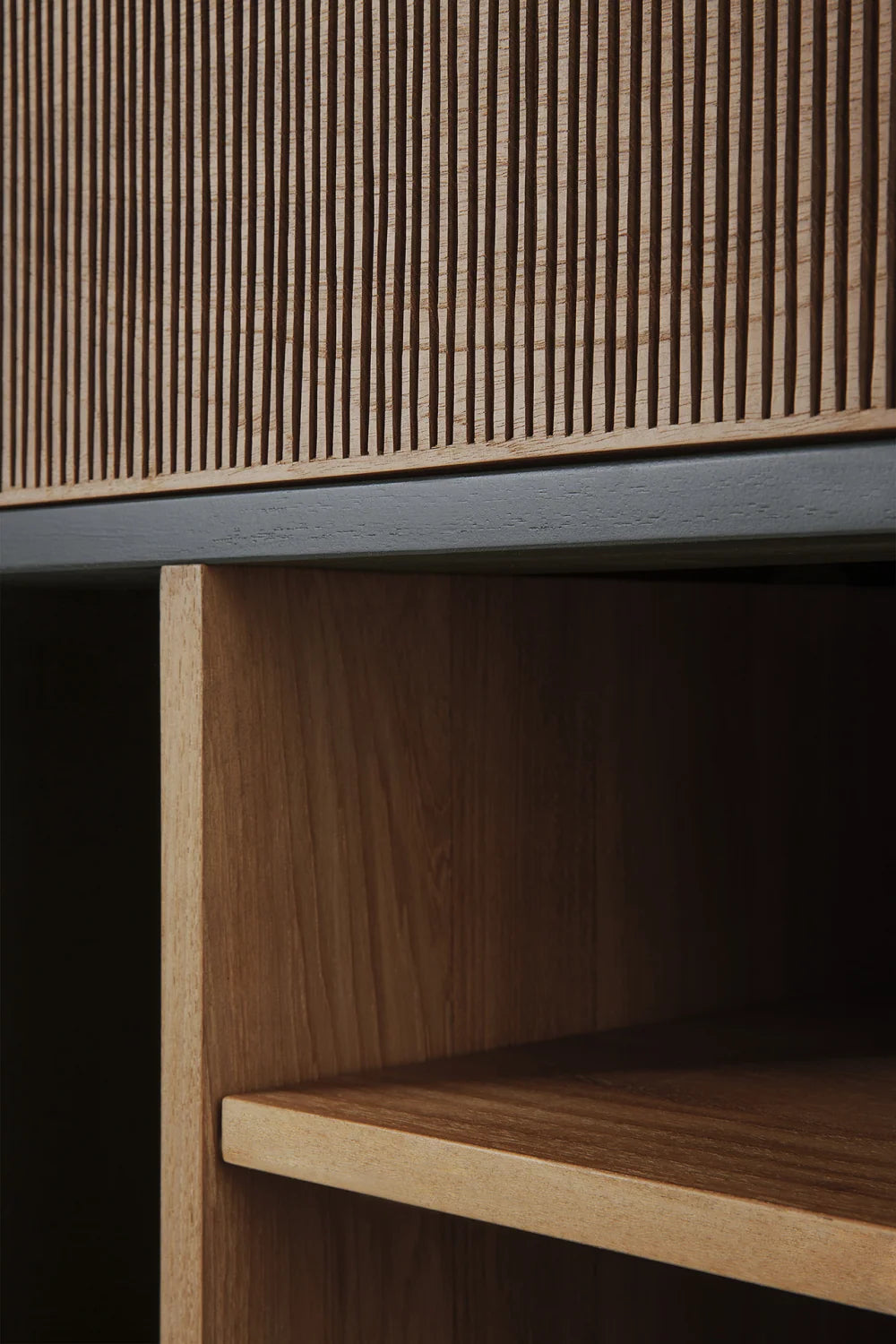 Luxury Modern Black Teak Drawer Unit European Style for Villa