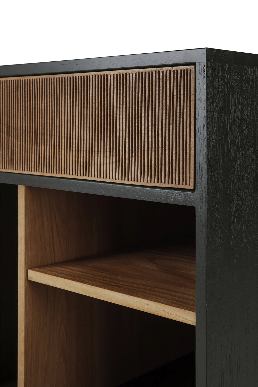 Luxury Modern Black Teak Drawer Unit European Style for Villa