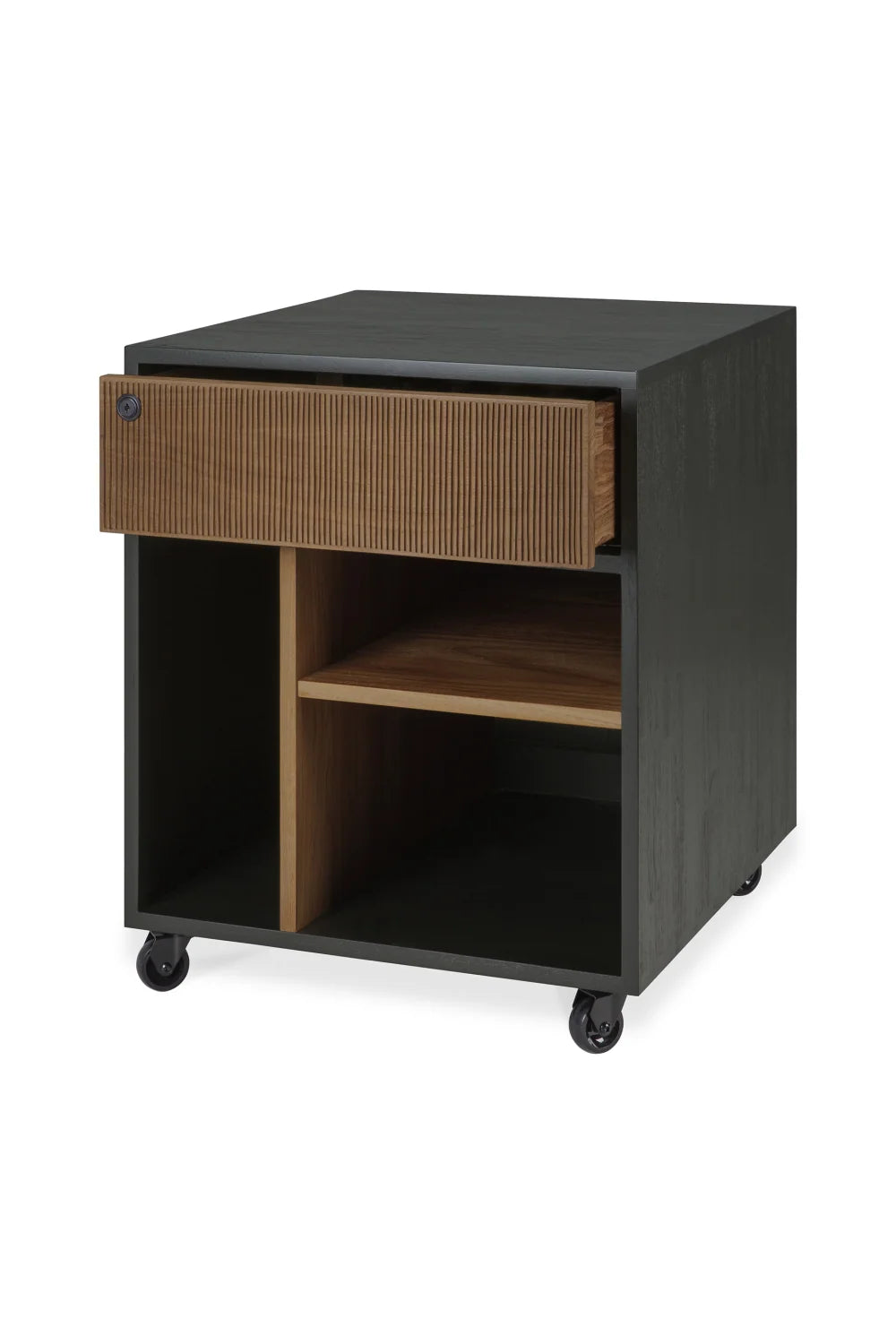 Luxury Modern Black Teak Drawer Unit European Style for Villa