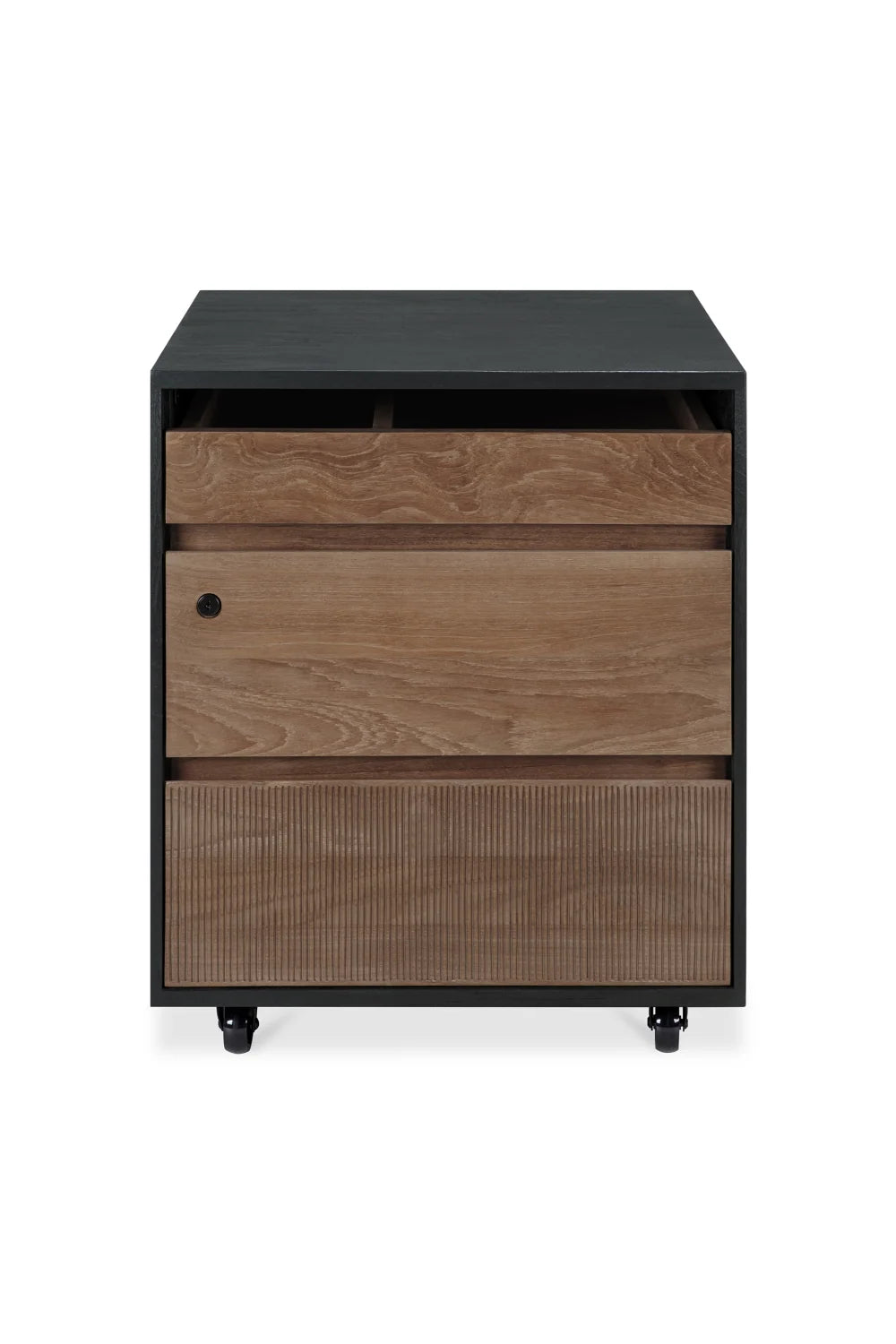 Luxury Modern Black Teak Drawer Unit European Style for Villa