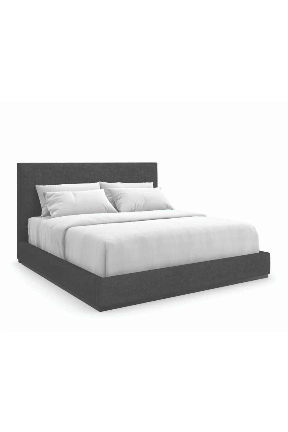 Luxury Modern Black Upholstered Bed European Style for Villa