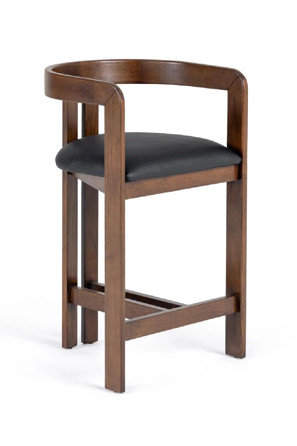 Luxury Modern Black Vegan Leather Counter Stool European Style for Villa