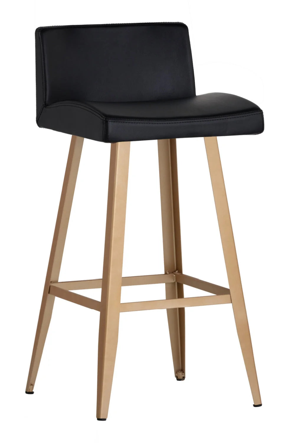 Luxury Modern Black Vegan Leather Counter Stool European Style for Villa