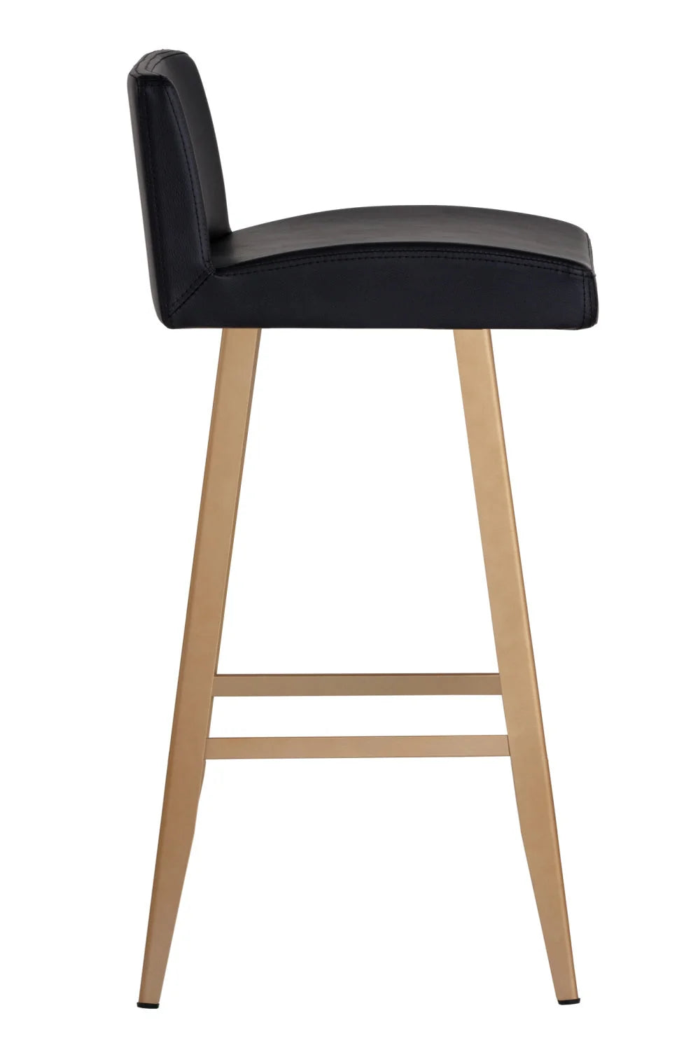 Luxury Modern Black Vegan Leather Counter Stool European Style for Villa