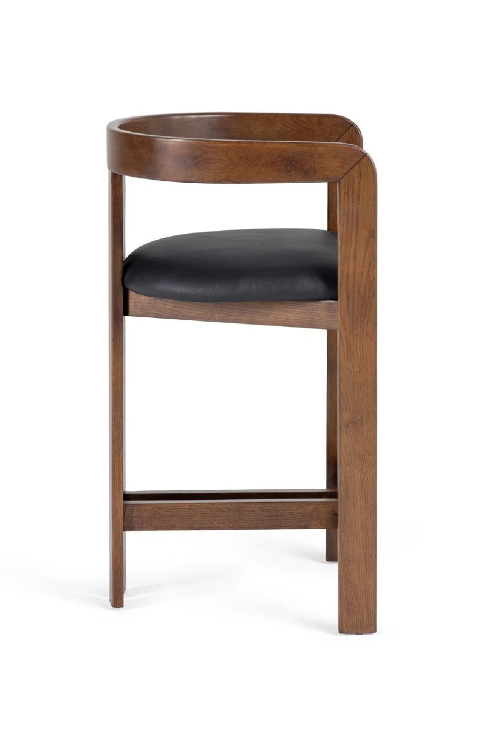 Luxury Modern Black Vegan Leather Counter Stool European Style for Villa