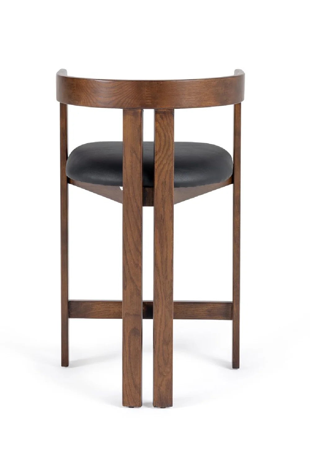 Luxury Modern Black Vegan Leather Counter Stool European Style for Villa