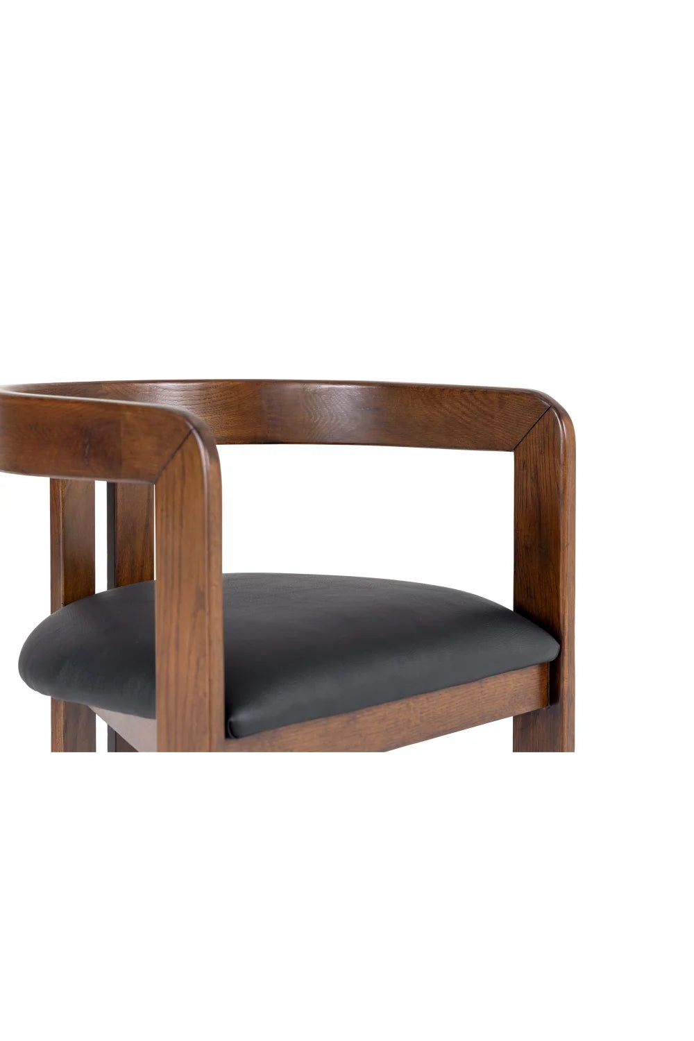 Luxury Modern Black Vegan Leather Counter Stool European Style for Villa