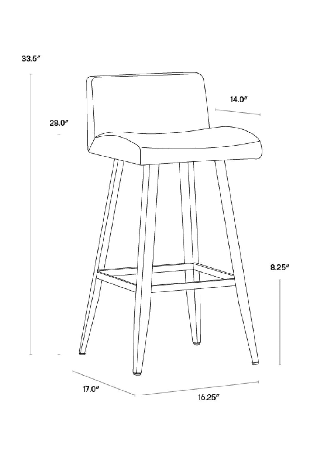 Luxury Modern Black Vegan Leather Counter Stool European Style for Villa